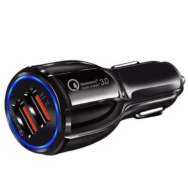 ŁADOWARKA SAMOCHODOWA 2xUSB + MICRO USB QC3.0 3,1A MOCNA PODWÓJNA SZYBKA Prąd wyjściowy 3100 mA