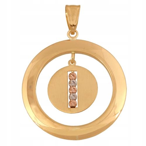 Přívěsek Ze Zlata 585, dvě kolečka s kuličkami, růžové a bílé zlato