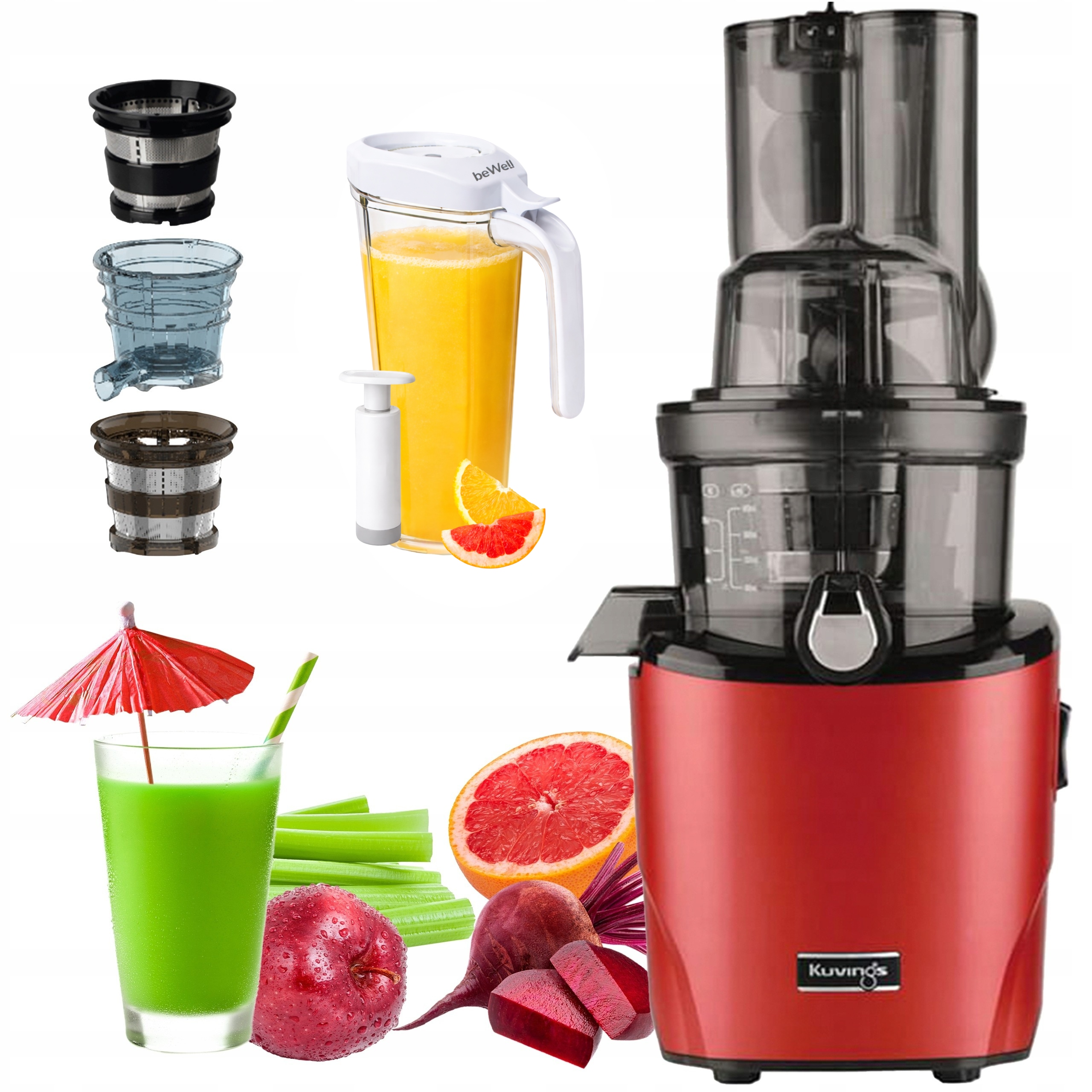 Kuvings REVO830 Pomalý odšťavňovač na šťávy z ovoce a zeleniny, sada
