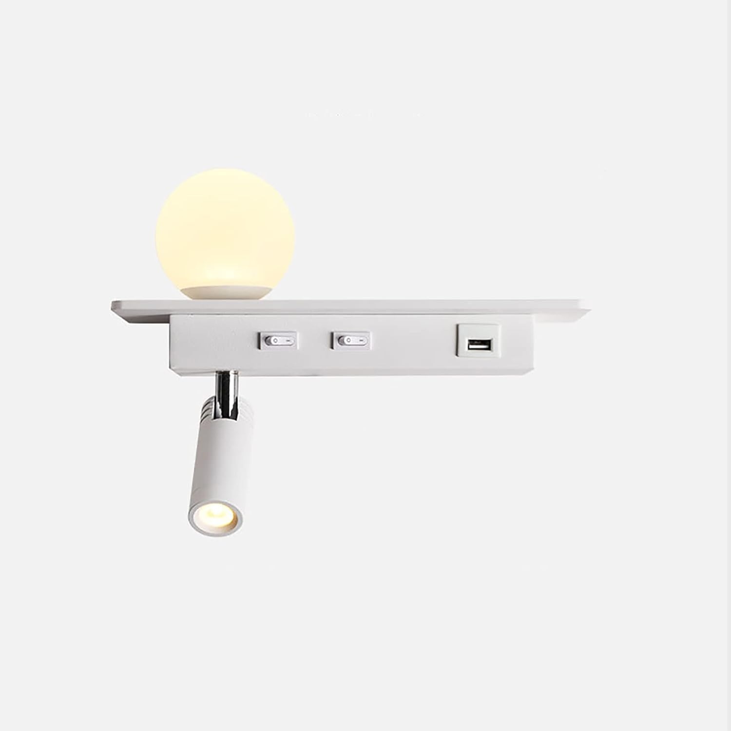 Led nástenné svietidlo s poličkou a Usb Nočná Lampa na čítanie, nastaviteľná