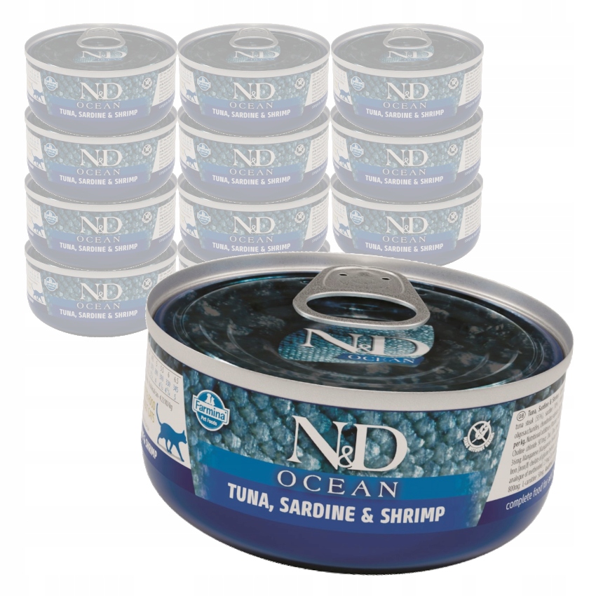 Levně Farmina N&d Cat Ocean 12x70g Mokré Krmivo Pro Kočky Tuňák Sardinka Kreveta