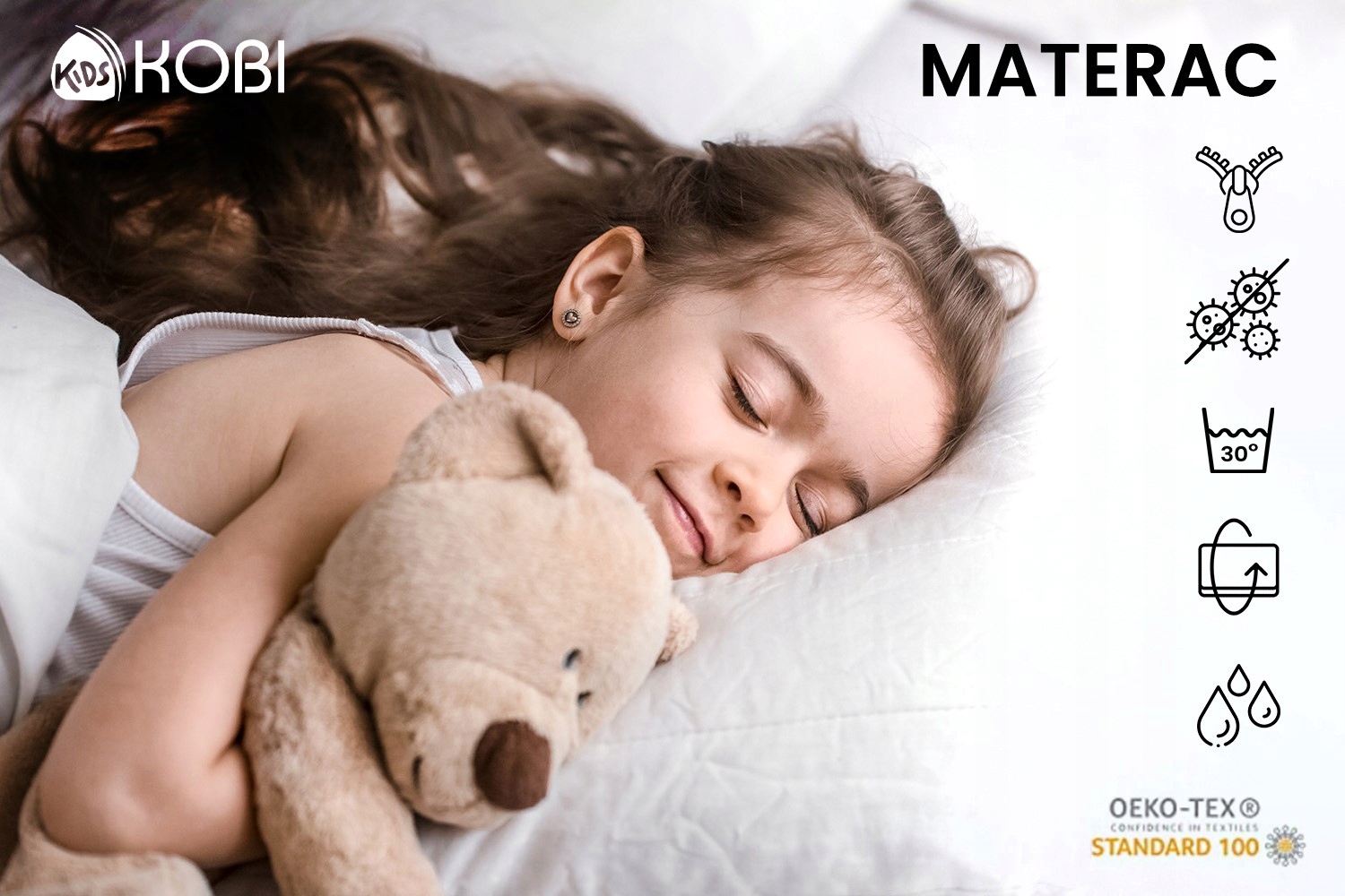 MATERAC PIANKOWY ATEST 200 x 80 x 8 cm z pokrowcem Marka Kobi