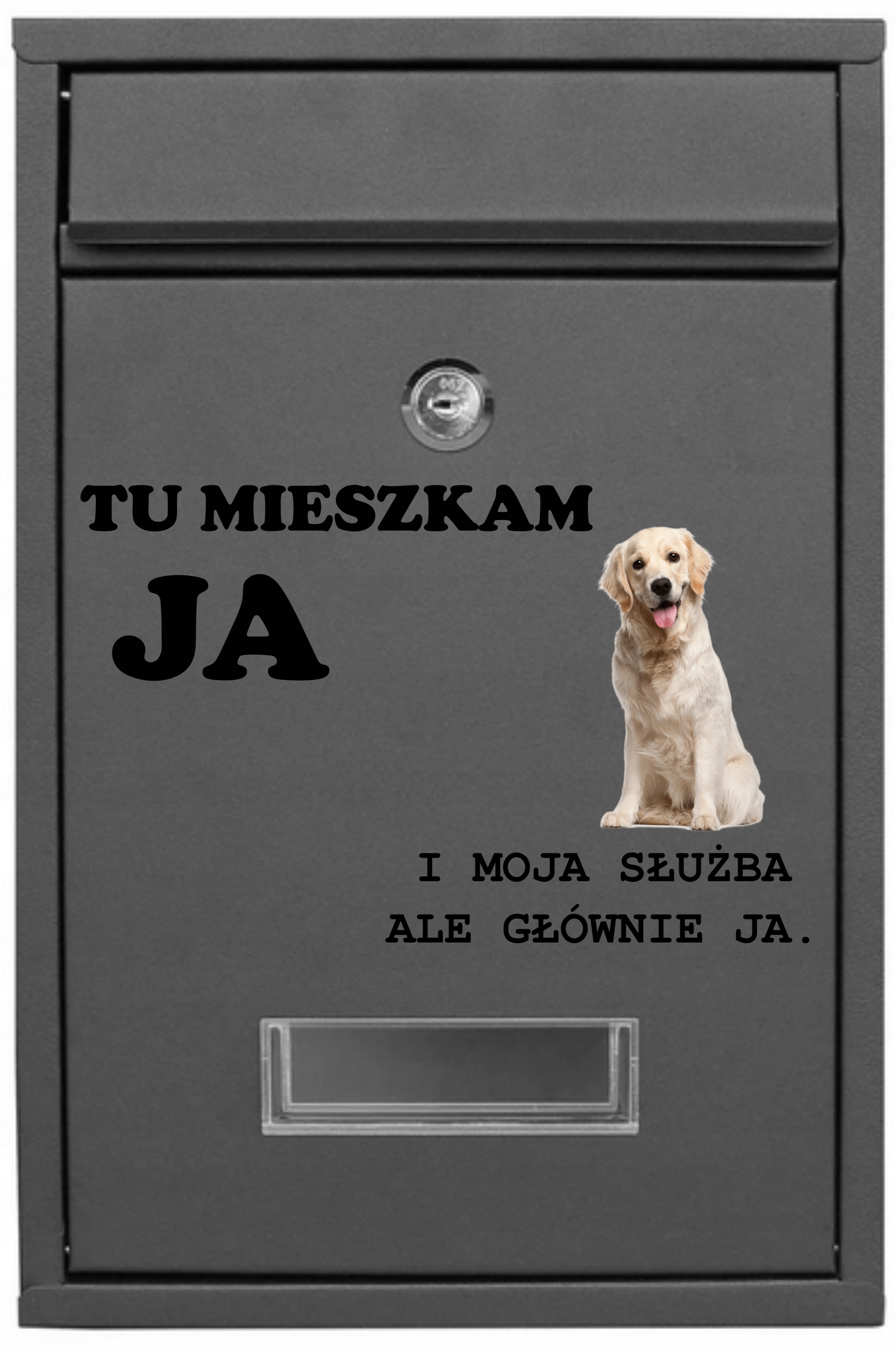 poštovní schránka Personalizovaná Já Tu Bydlím Zlatý retrívr