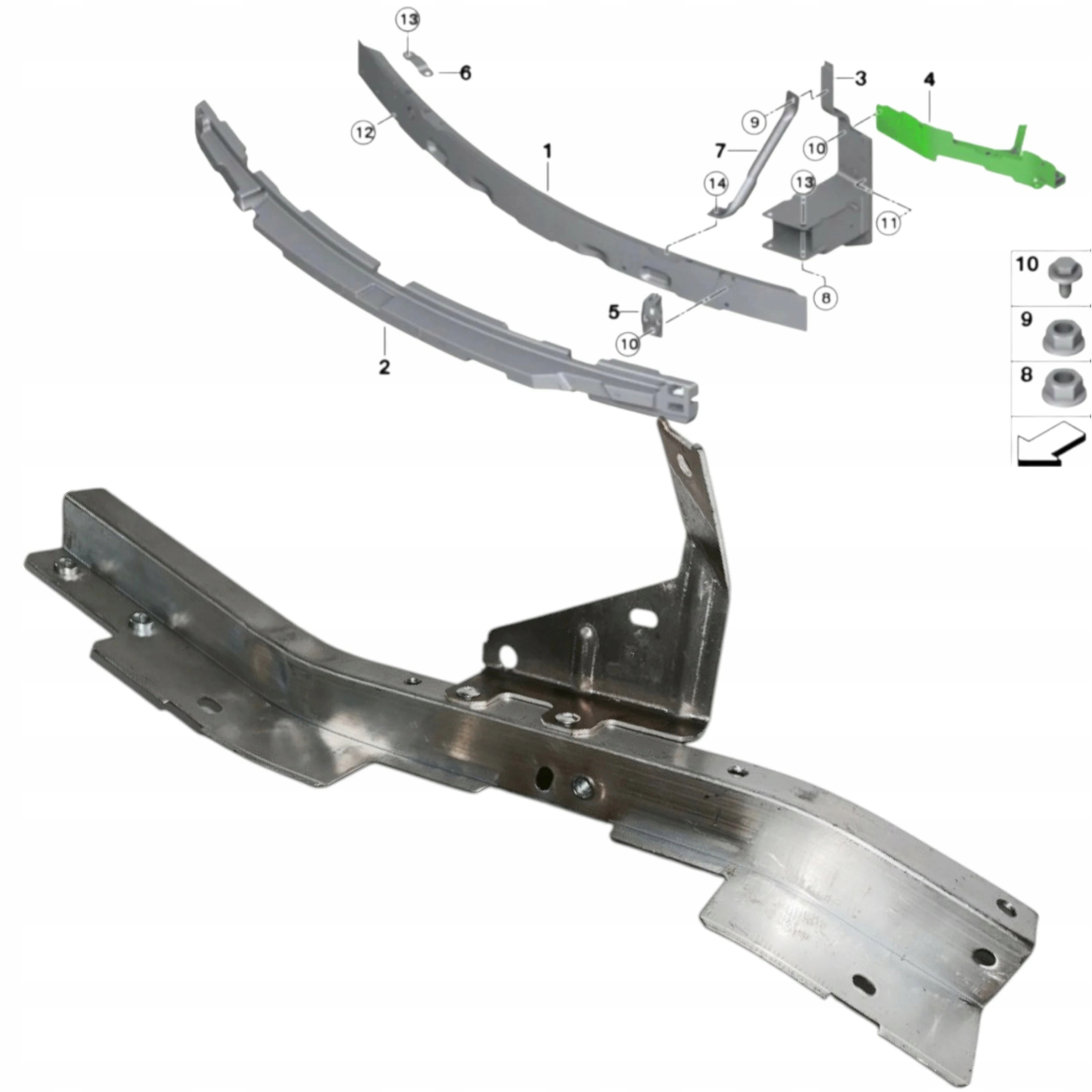 Okular Držák Levého Světla přední pás Bmw X5 F15 X6 F16 51647294491
