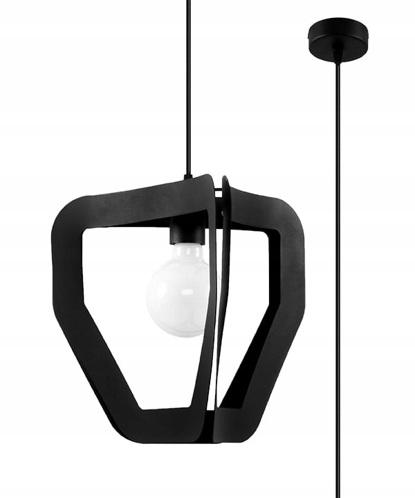 Sollux Lighting Závesná lampa Tres čierna, nastaviteľná E27 60W IP20