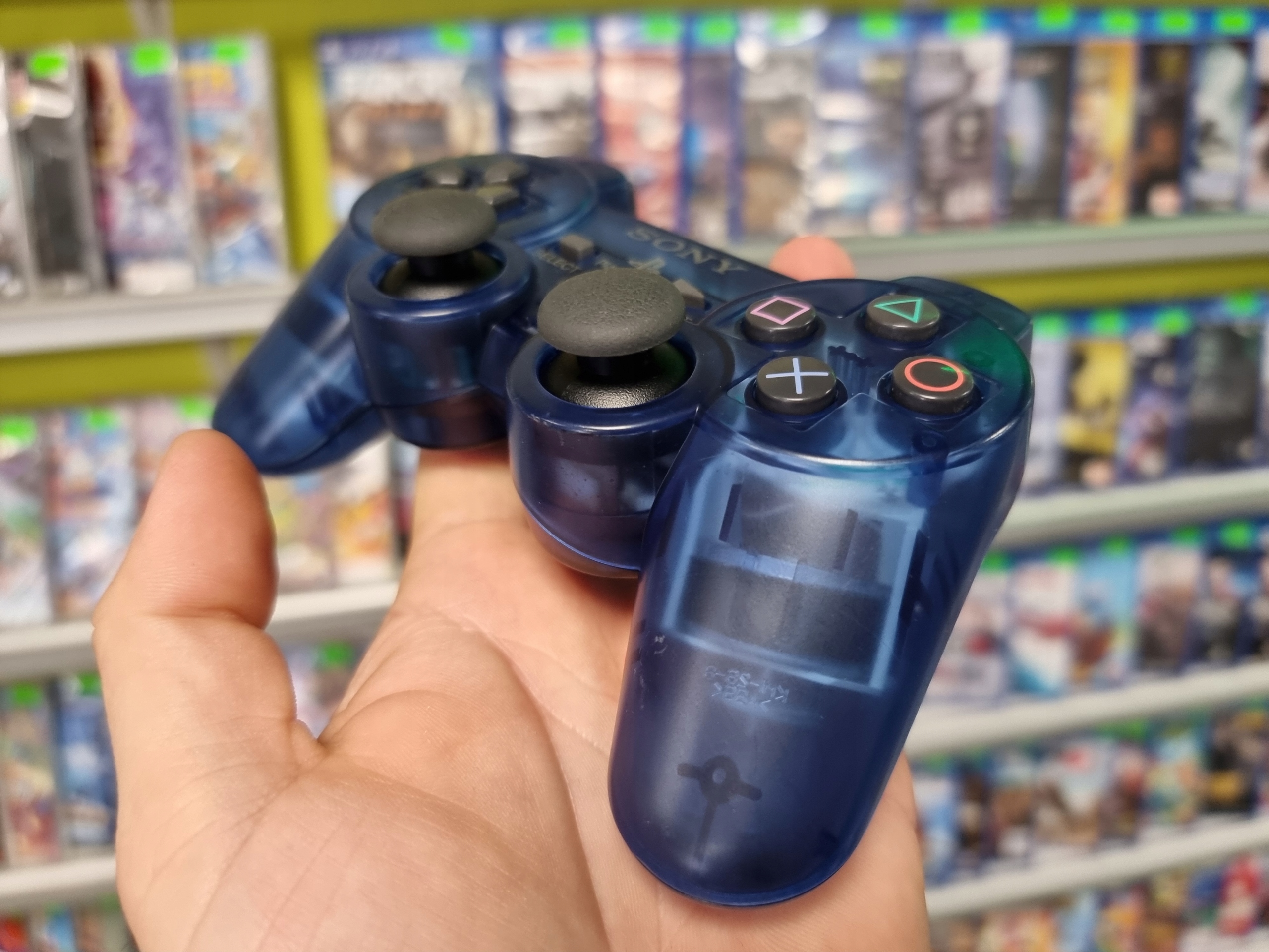 ORYGINALNY PAD SONY PS2 DUALSHOCK 2 CLEAR BLUE TRANSPARENT PRZEZROCZYSTY Informacje o bezpieczeństwie CE