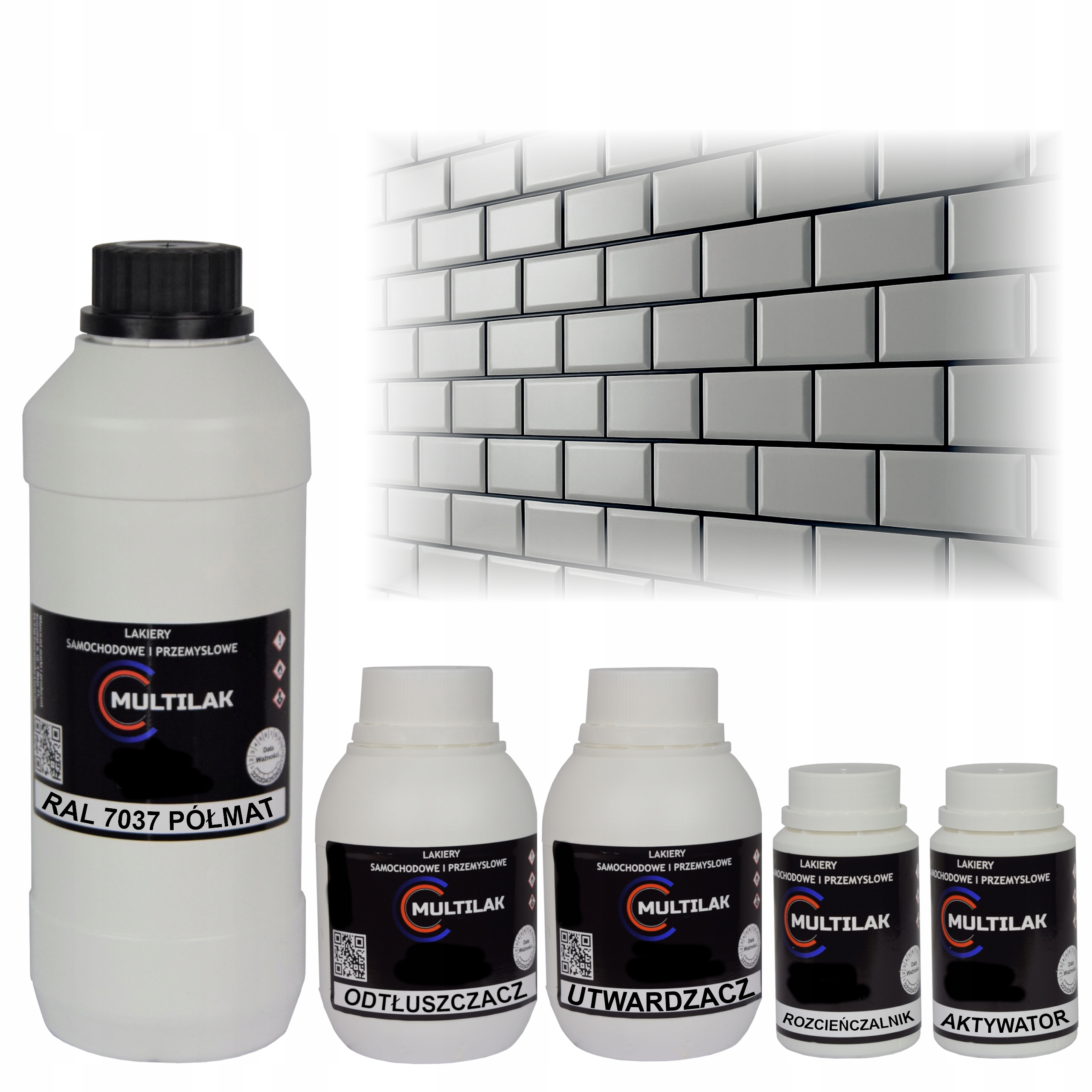 Lak farba Ral 7037 na glazúru dlaždíc a dlaždíc na valček, štetec 1L Polomat