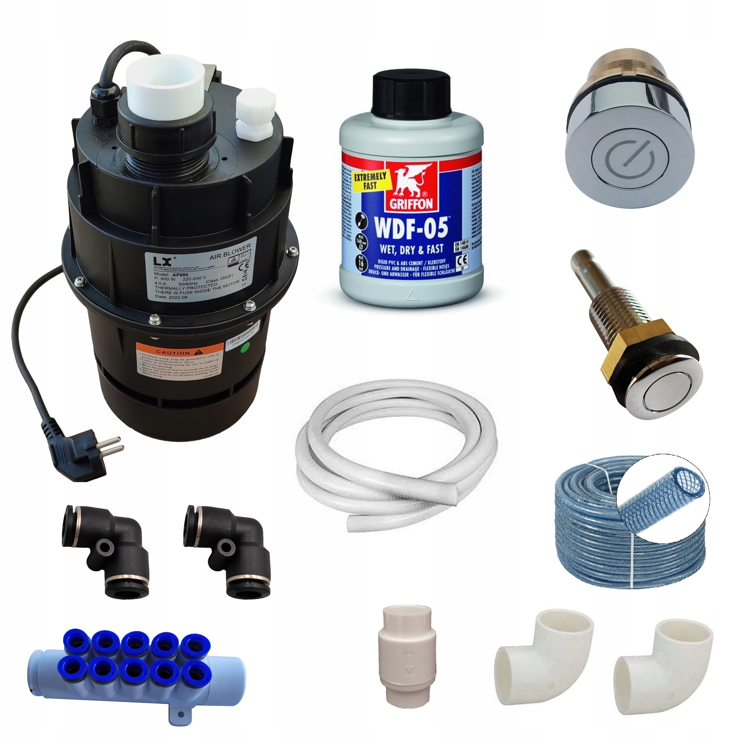 

20 dysz powietrza pompa zestaw aeromasażu złączki