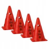 Zestaw pachołków treningowych 4 szt. 30 cm czerwone PT4-13H-R