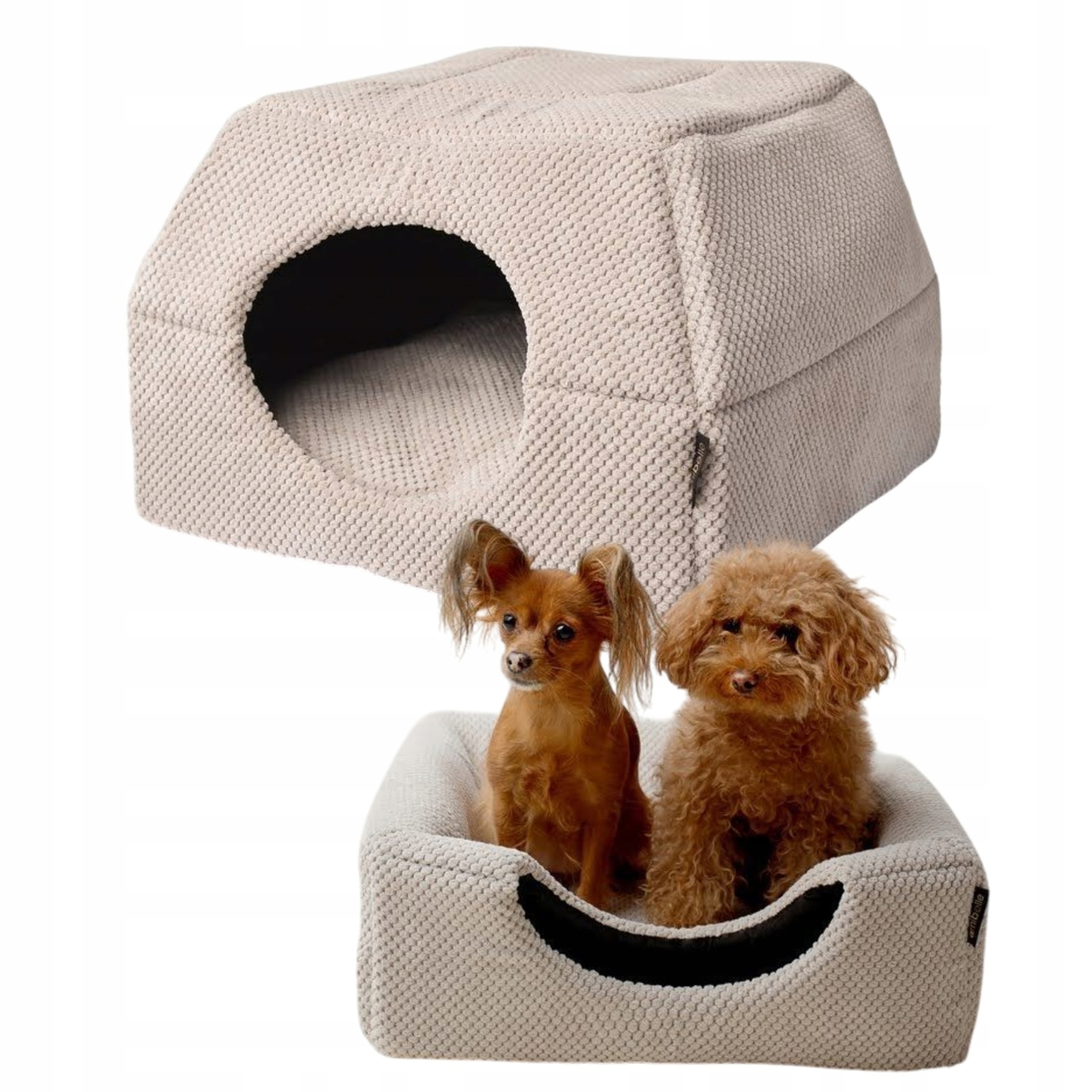 Pelíšek pro psa kočku Budka 2v1 Domeček 48x48 cm Potah Protiskluzové