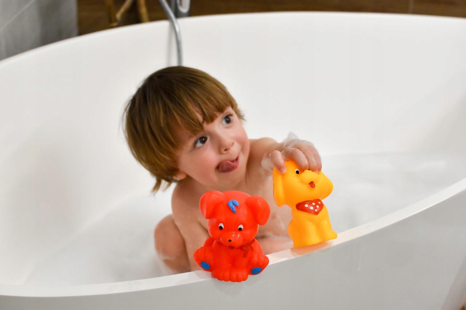 GUMOWE ZWIERZĄTKA + PIŁKA DO KĄPIELI HENCZ TOYS Płeć chłopcy dziewczynki