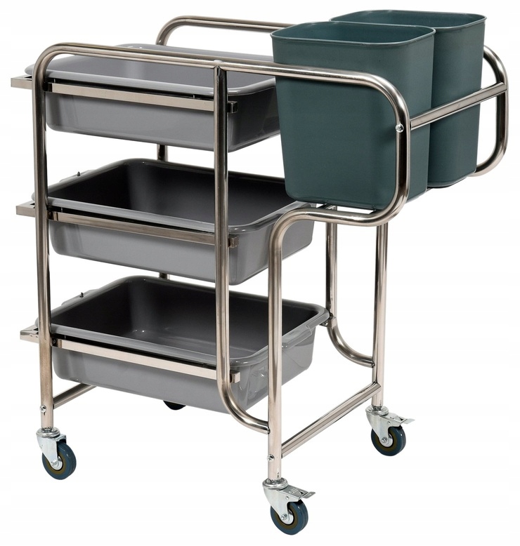 Číšnický Vozík 3-POLICOVÝ S 5 Nádobami Yato YG-09101