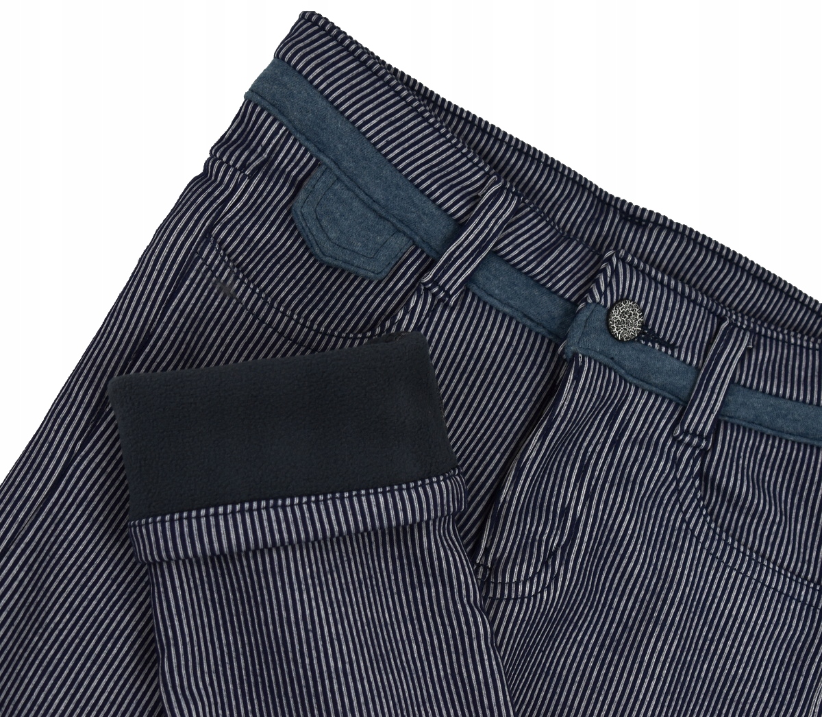 CEST Granatowe SPODNIE Ocieplane Polarem Prążki - 134/140 Kod producenta 55532