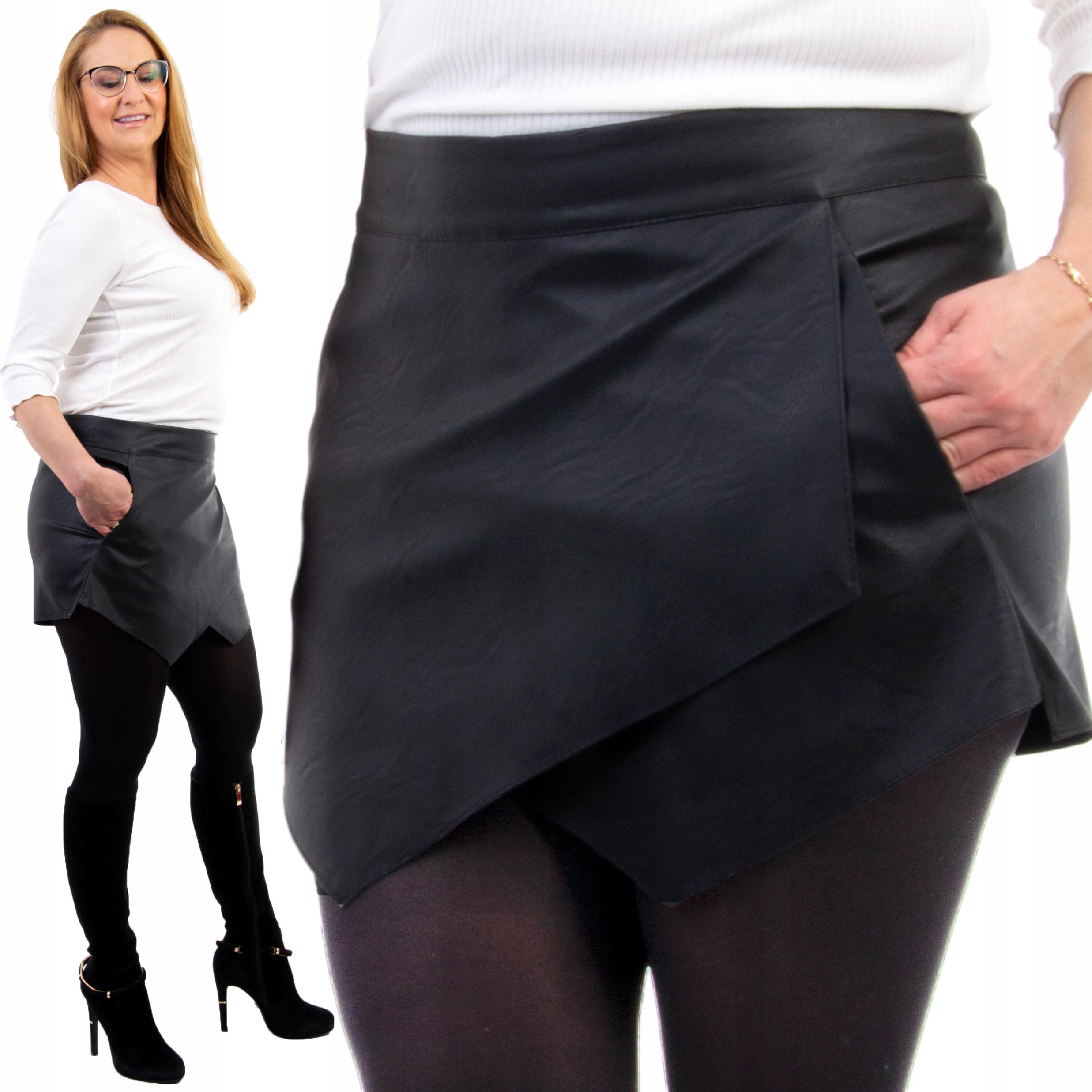 

S284 Spodenki Spódnica Szorty Eko Skóra r. 40