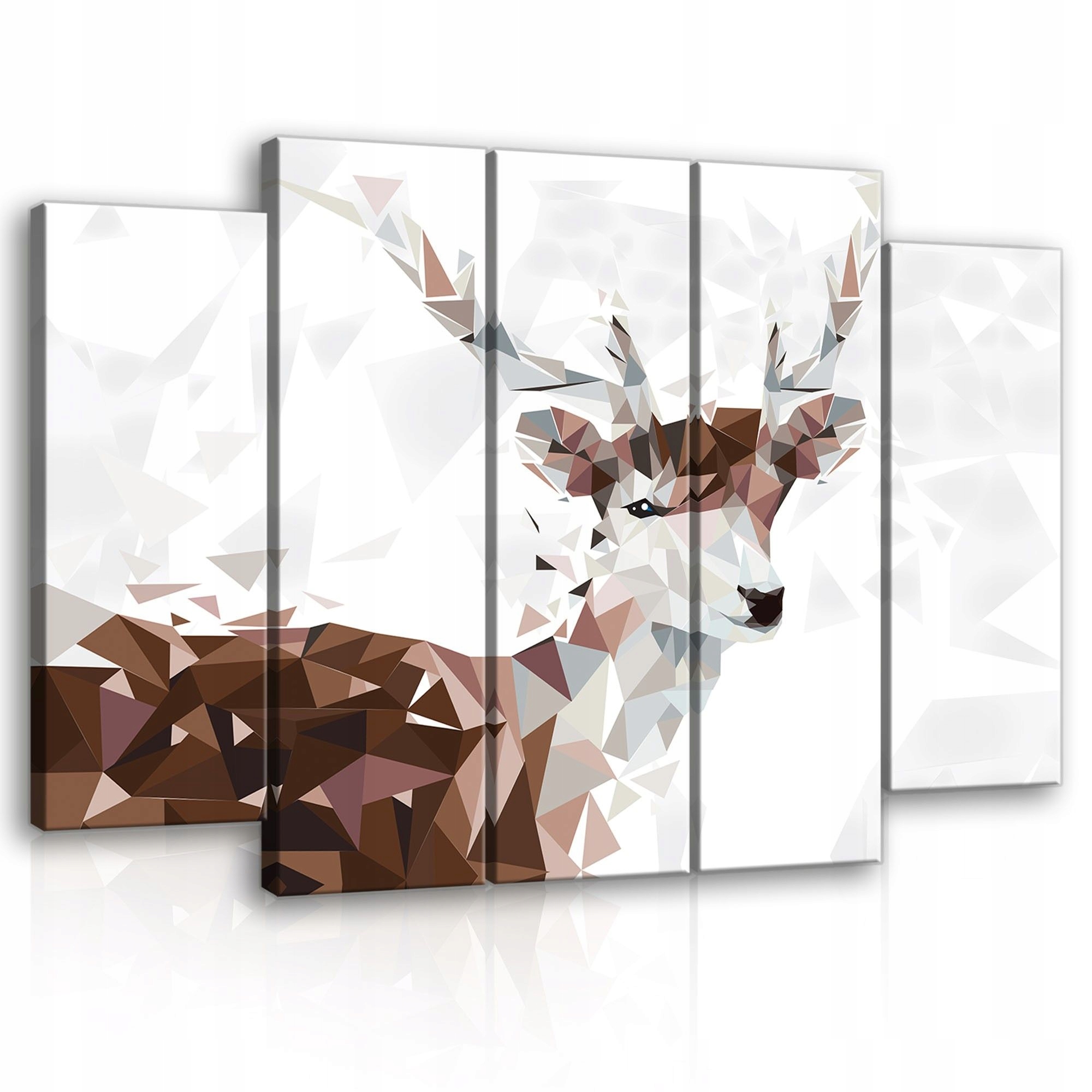 Obraz 150x100 Abstraktný geometrický jeleň low poly hnedý biela príroda