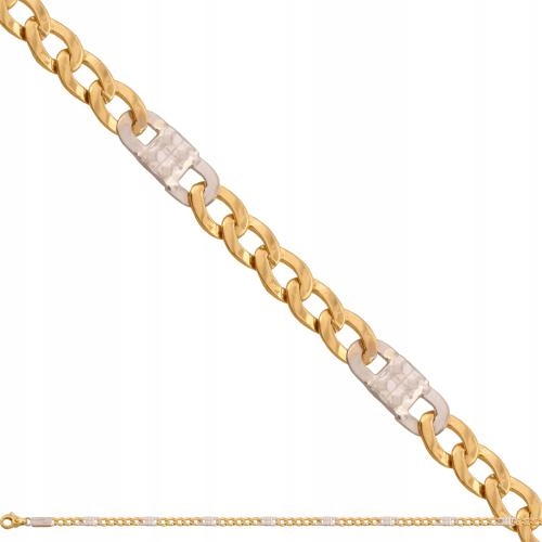 Zlatý náramek 585, dvě barvy zlata kombinované 4.10 g, lesklý, efektní