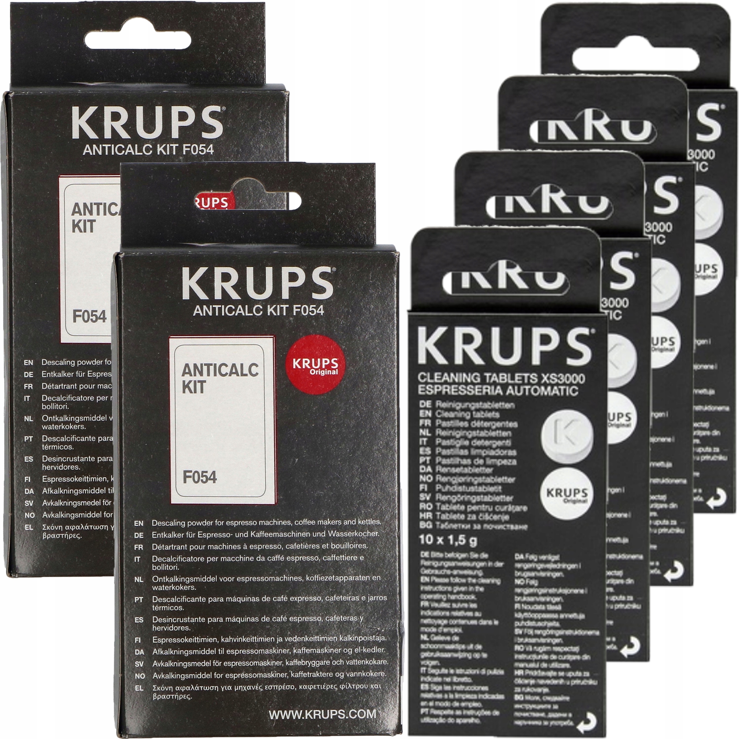 Sada na čistenie kávovaru Krups 2xOdvápňovač F054 4xTablety XS3000