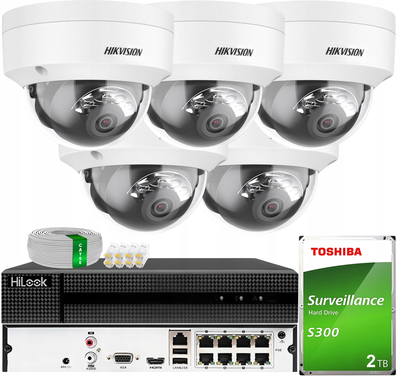Ip Monitorovací Sada 5 Kamer 4MPX Smart Hybrid Light Hikvision PoE 2TB