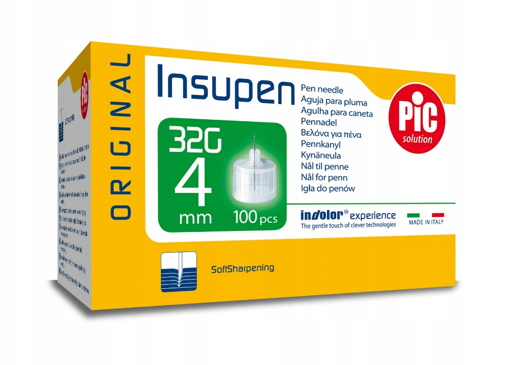 

Igły do penów Insupen 32G (0,23mm) x 4mm, 100szt.