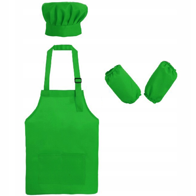 

Fartuszek Fartuch Kuchenny Kucharski Czapka Rękawy