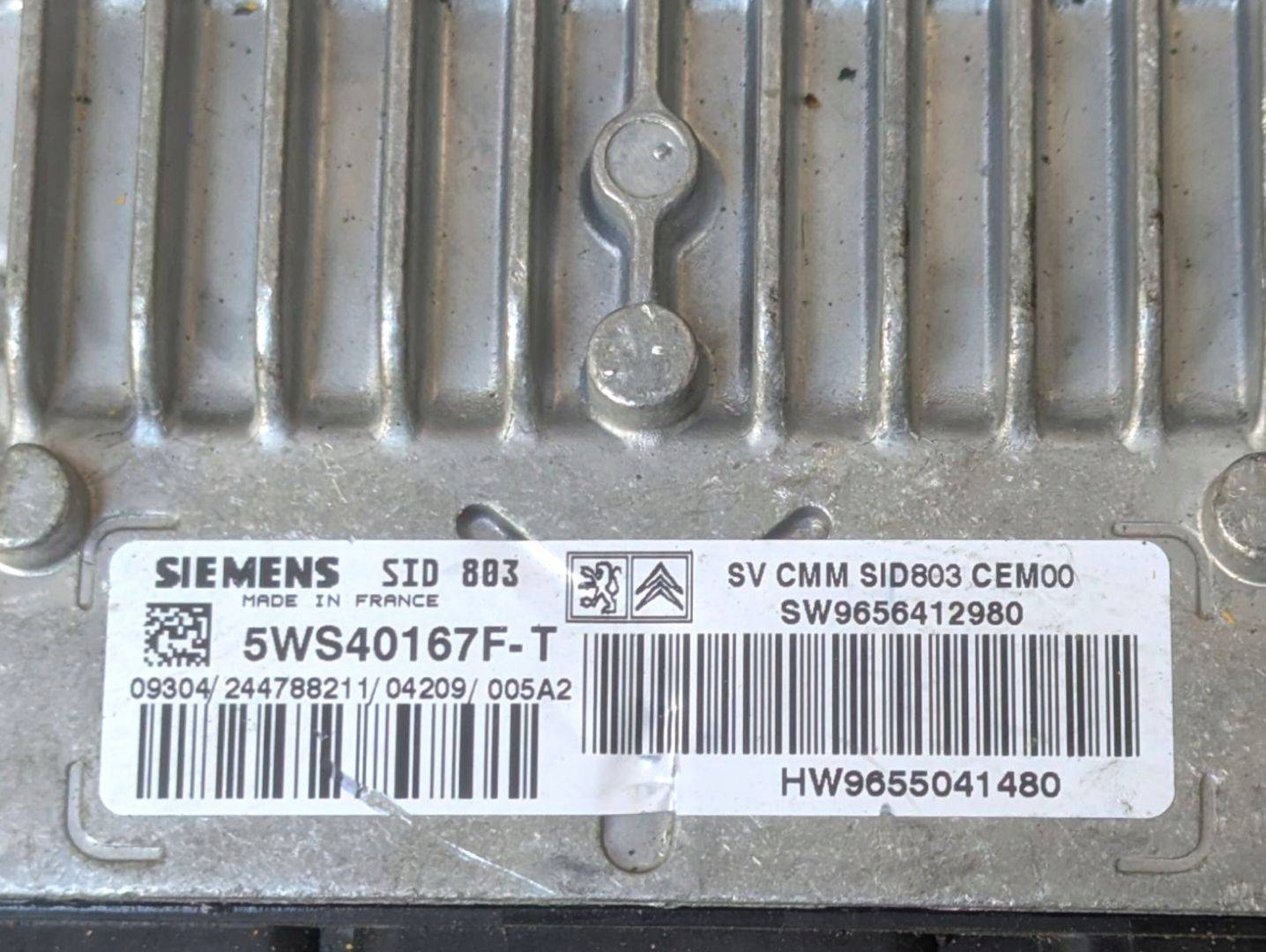 control unit of the engine Peugeot 407 2004 9656412980