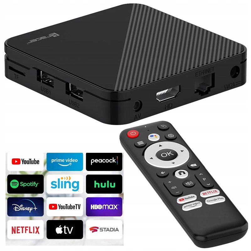 Smart Tv Box Odtwarzacz multimedialny Android 4K Wi-Fi Bluetooth 2GB 16GB