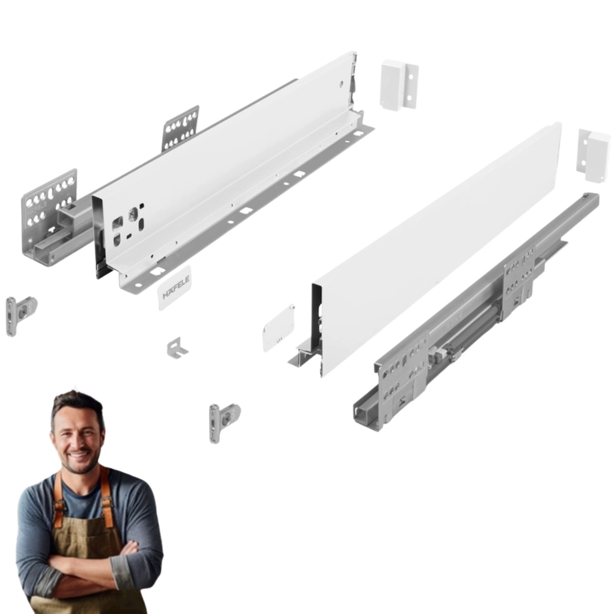 Šuplík Hafele Matrix Slim 350 mm H-84 35 kg 514.11.822 Tenkostěnná bílá