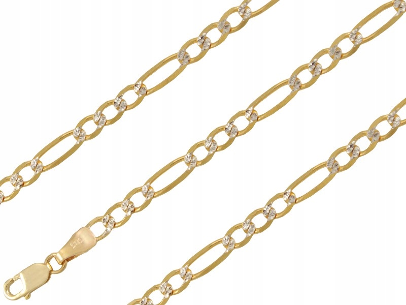 

Łańcuch Figaro 45CM 3,4MM Z Białym Złotem 585