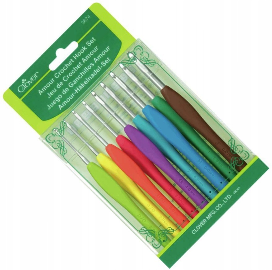 sada 9 háčkování Amour Clover s tvarovanou rukojetí 3674 .