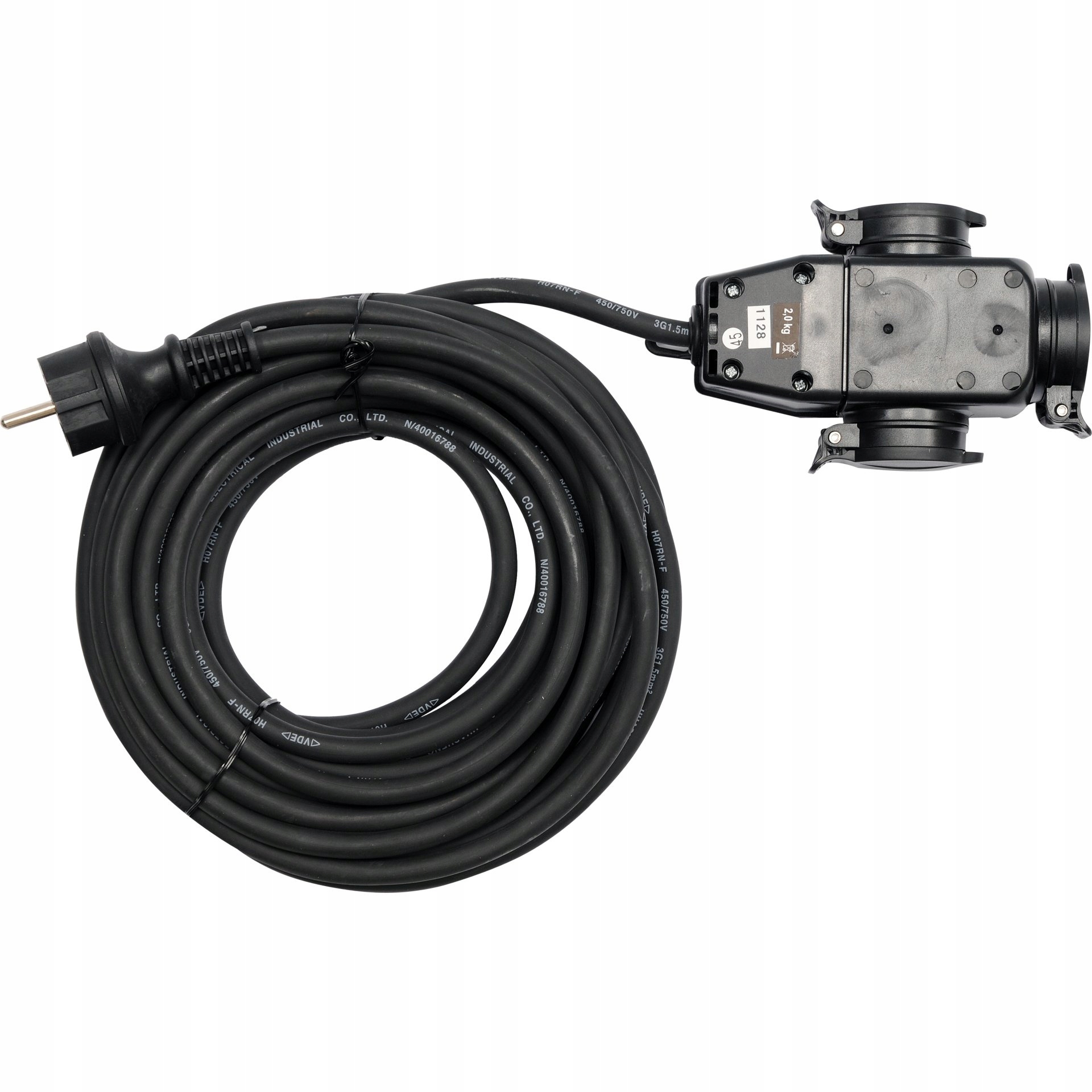 Gumový Prodlužovací Kabel Stavební 10 M IP44 3 Zásuvky 3680W Yato
