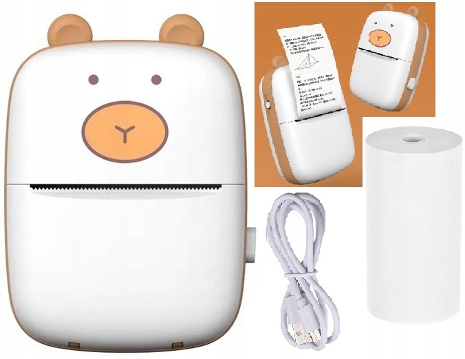 MINI DRUKARKA PRZENOŚNA TERMICZNA DZIECI GRATIS Stan opakowania oryginalne