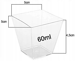 60ML25SZT+ŁYŻECZKI 50SZT POJEMNIKI KWADRATOWE NA DESERY PUCHARKI NA DESERKI Kod producenta Bss