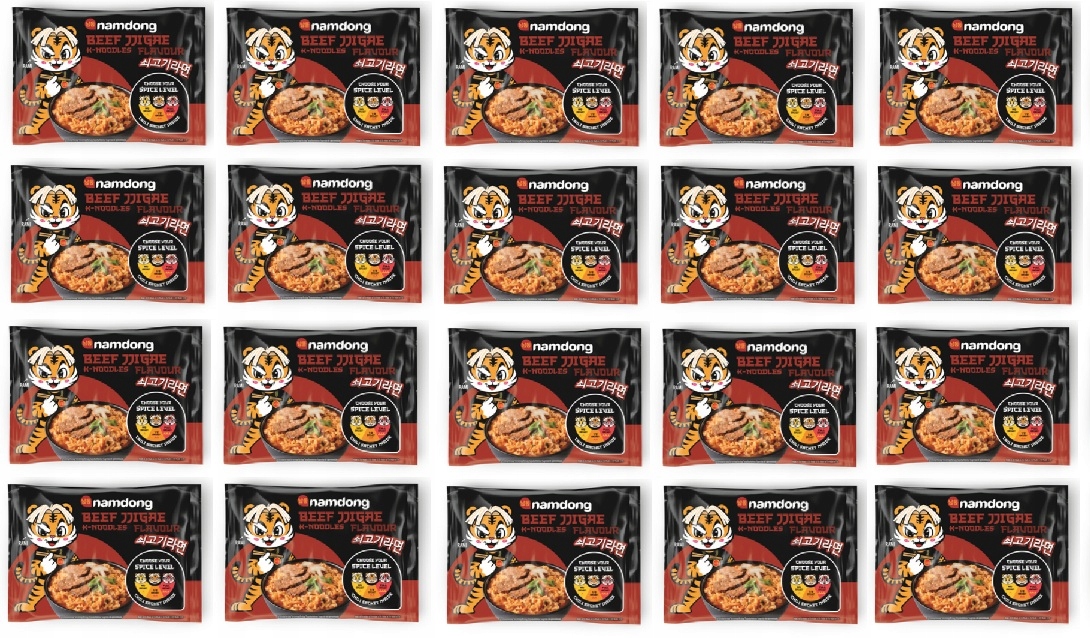 Levně 20 x 120 g instantního makronu Namdong Nudle Beef Jjigae Karton