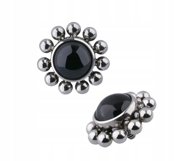 

Tytanowa nakrętka czarny agat Piercing 1,2 mm