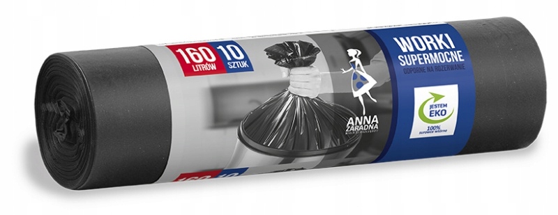 

Worki na śmieci supermocne 160 l 10szt czarny