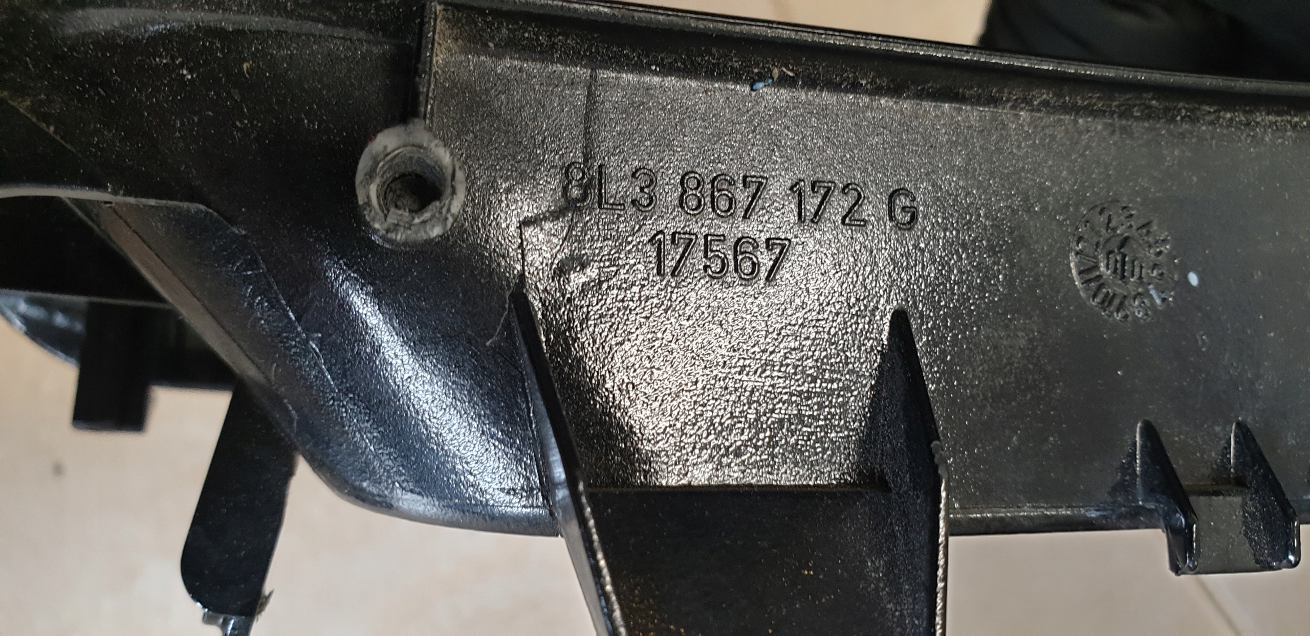 handle bracket door right front AUDI A3 8L 3D DEKOR PIANO OE EU