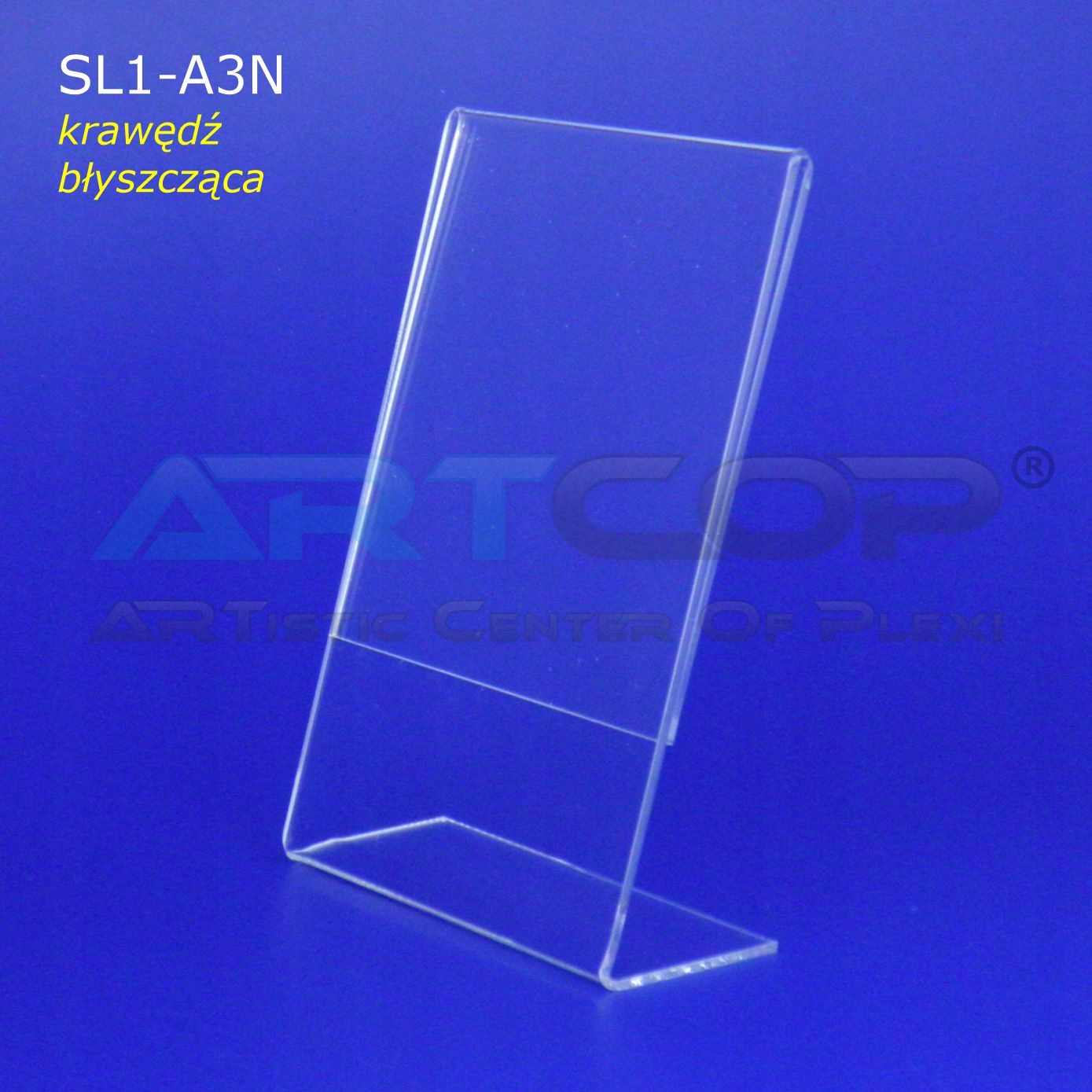 A3 Stojak typ L na opis Podstawka z PLEXI 3mm pion Kod producenta SL1-A3N