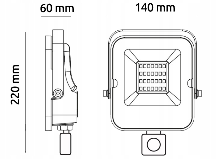 Naświetlacz LED Halogen Lampa LED 50W 5000lm + czujnik PREMIUM TUV SuperLED Jasność 5000 lm