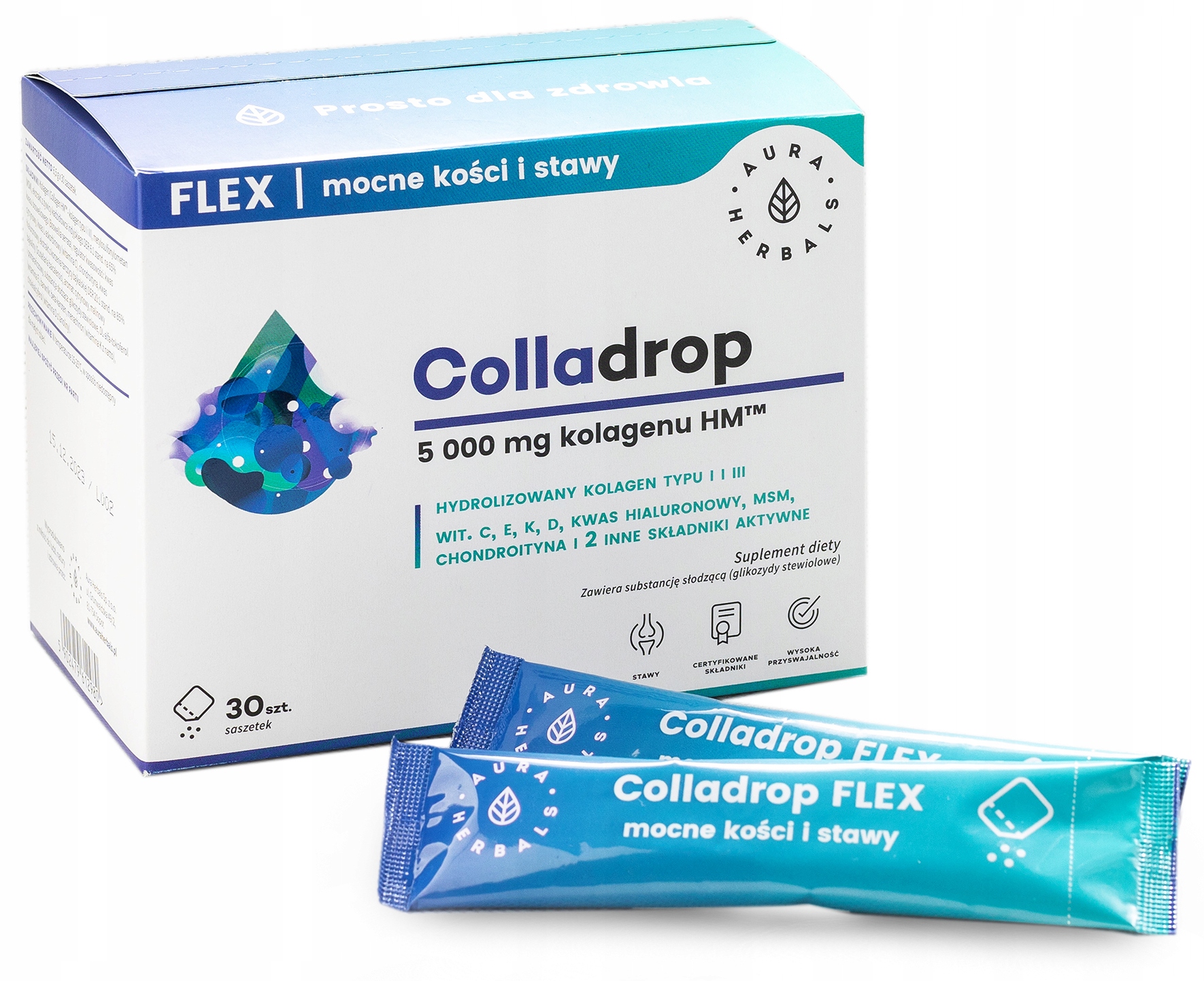 Aura Herbals Kolagen Morski Colladrop Flex Msm K2 D3