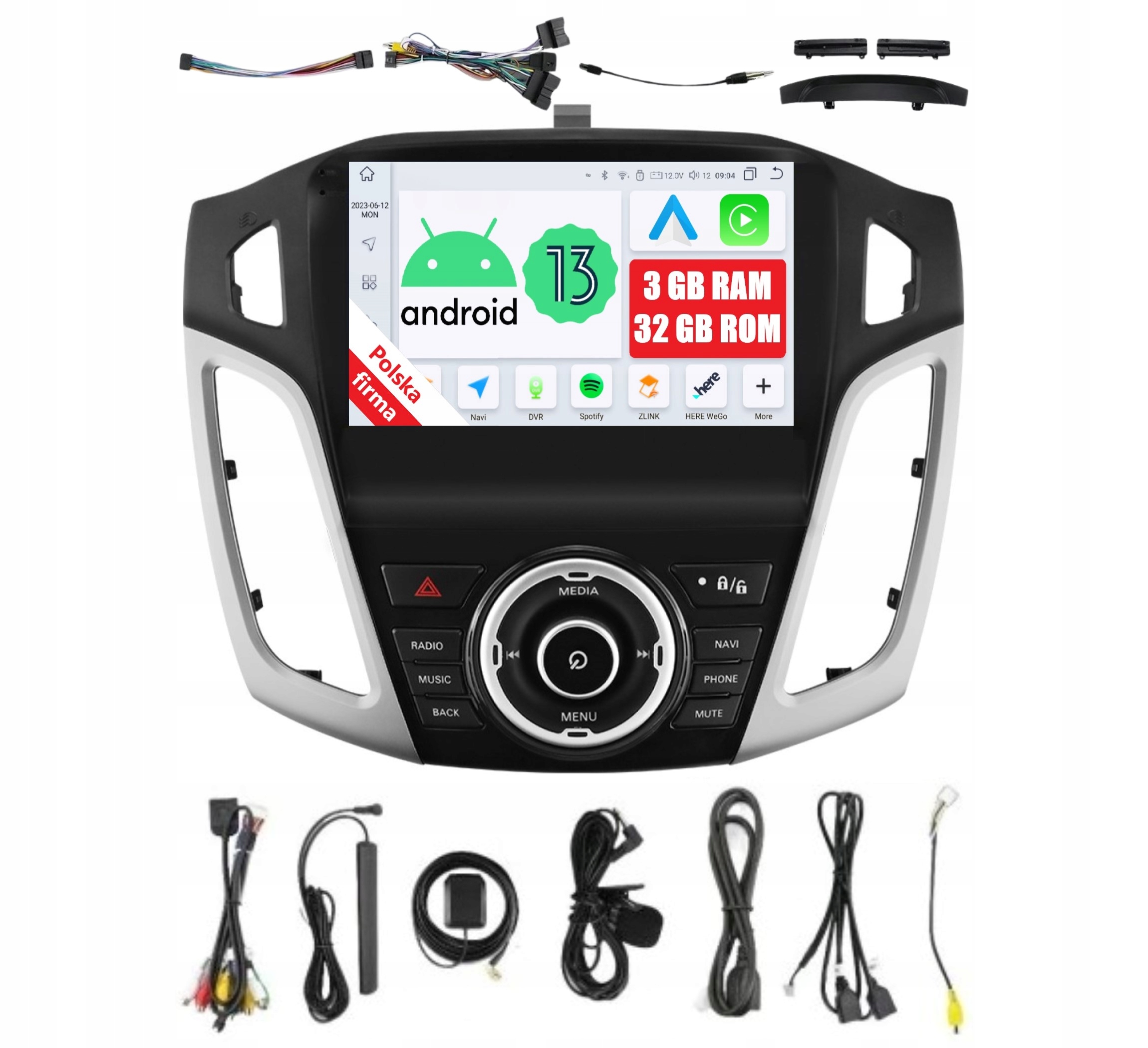 Rádio 2DIN Navigácia Android Ford Focus MK3 3 III 3/32 Gb Dsp Carplay Lte