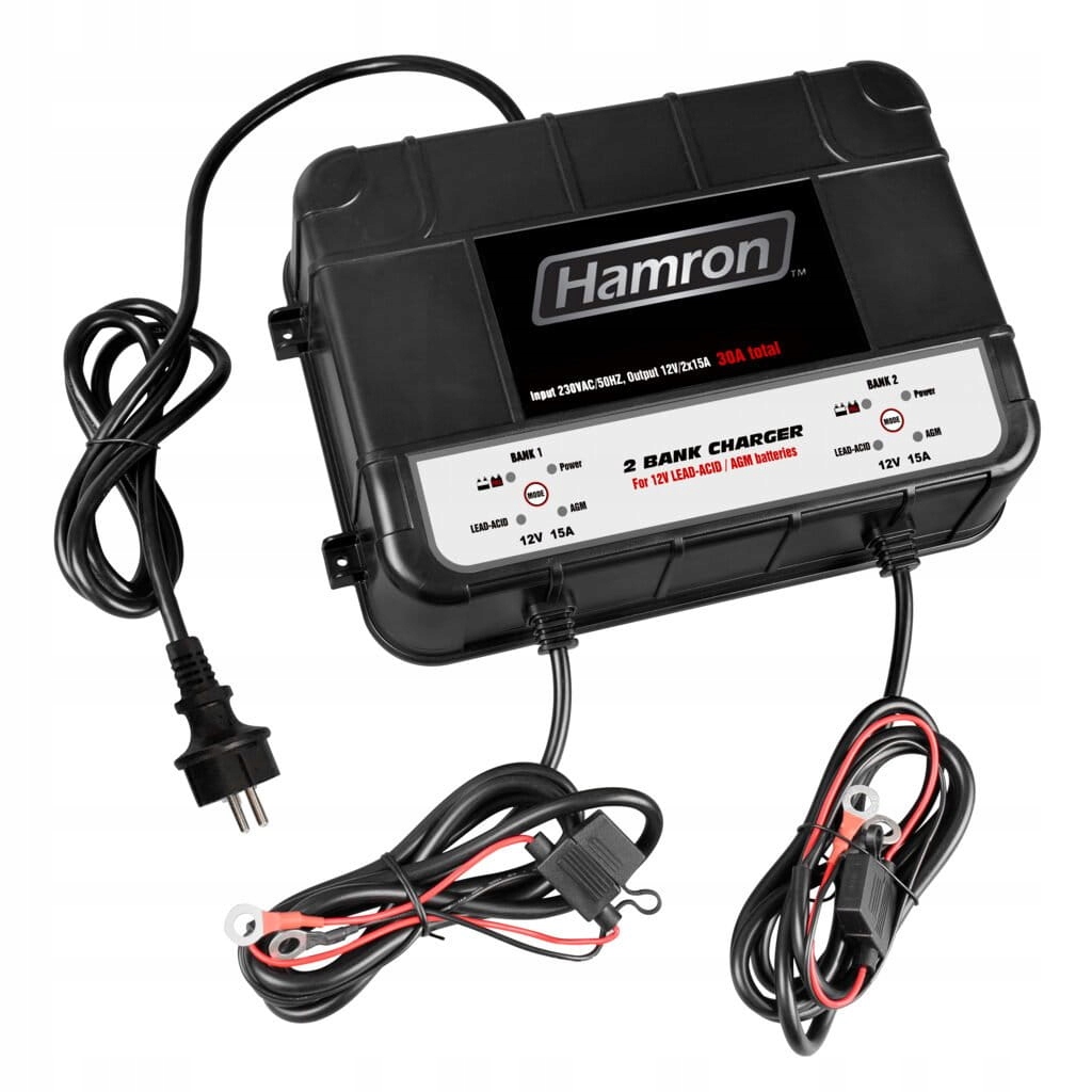 Ładowarka do akumulatora 12 V 2x15 A