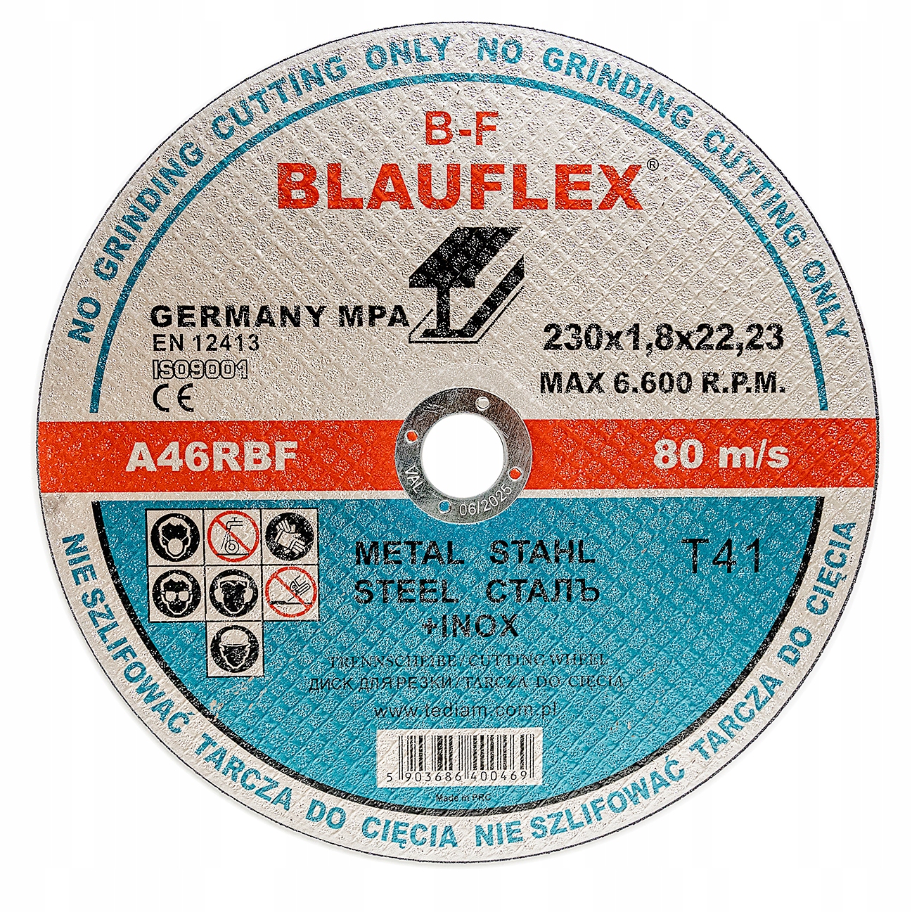 

Tarcza do cięcia metalu 230x1,8x22,23 Blauflex