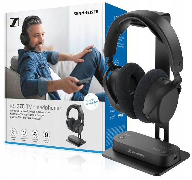 Sennheiser Rs 275 Auracast bezdrôtové slúchadlá k Tv s výdržou 50h 50m