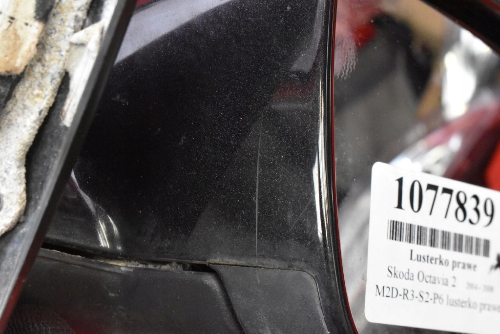 mirror right black, EU 014245 SKODA OCTAVIA 2 II 04-08 8 PIN