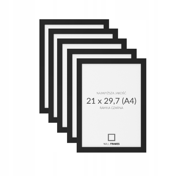 

Czarne ramki 21x29,7 a4 5 szt dyplom zestaw ramek