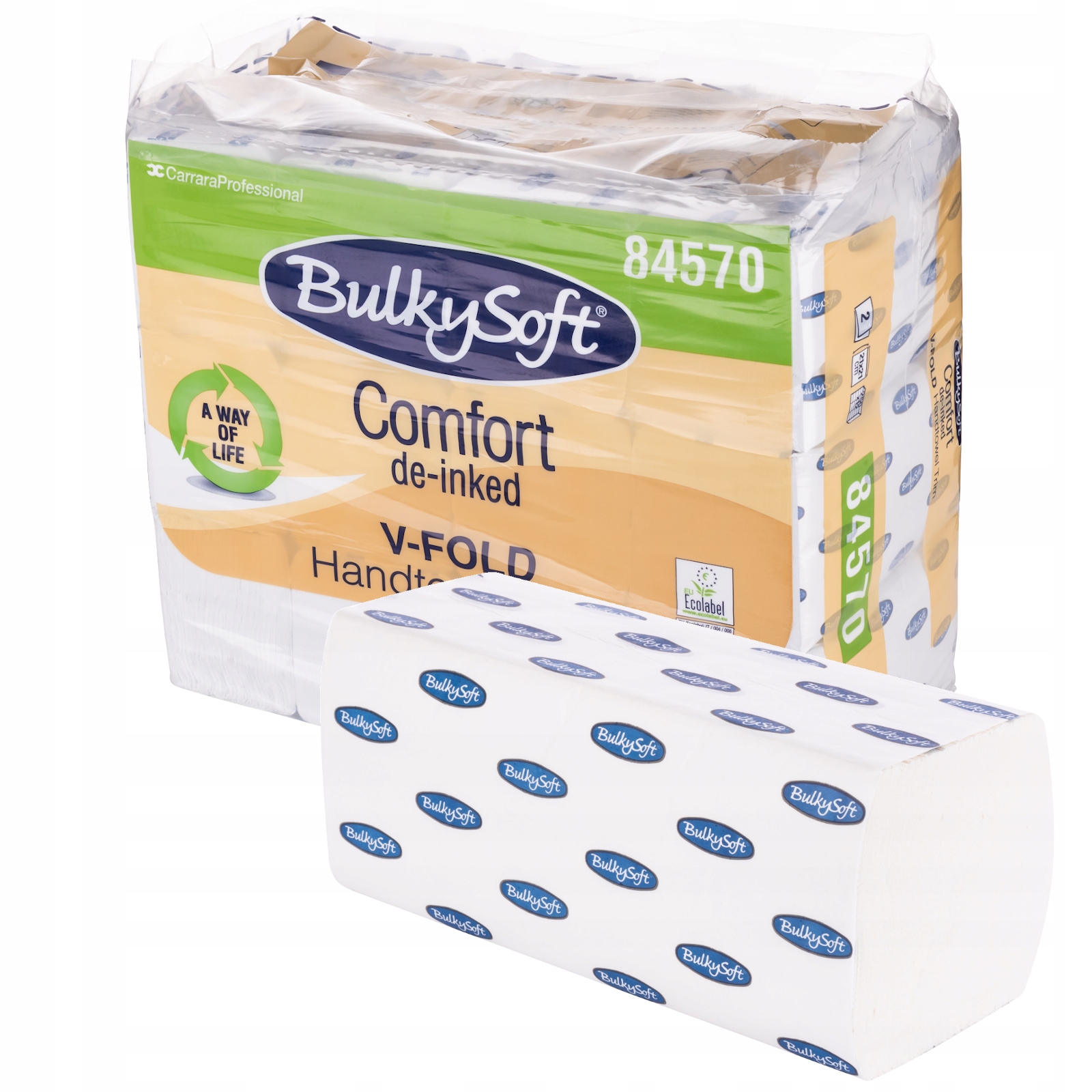 Levně Ručník Zz V-fold bílý 24x21cm 2w recyklovaná celulóza (12x250)