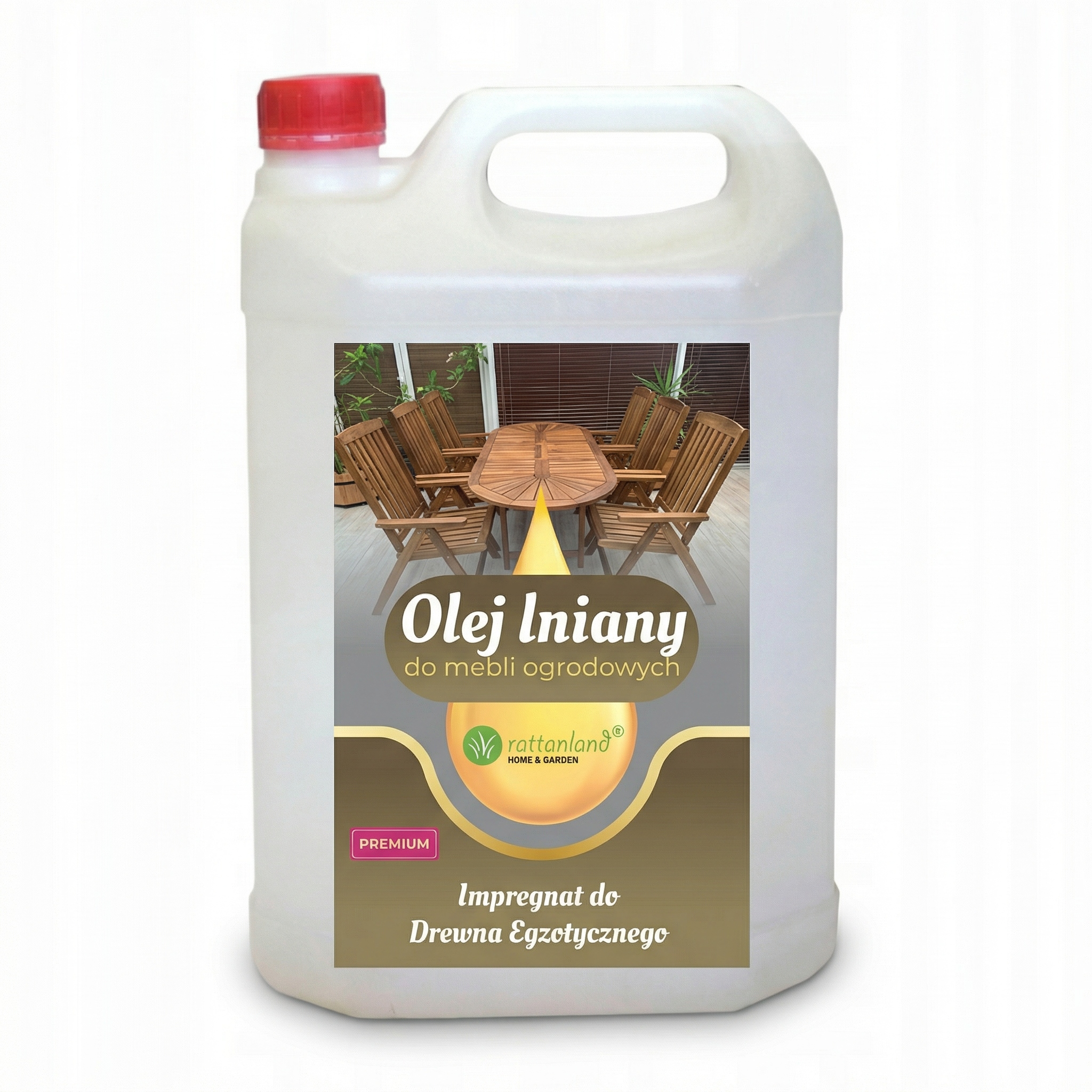 Lněný olej na dřevo 5L přírodní impregnace terasa zahradní nábytek