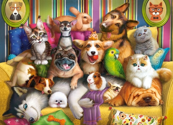 

Puzzle 70 Układanka Zwierzęta Koty Psy 5+ Castor
