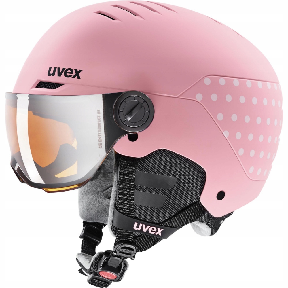 Dětská lyžařská přilba Uvex Rocket Jr Visor Pink Conf Mat M 54-58 cm