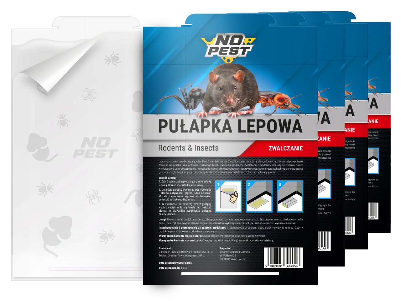 

5x Silna Pułapka Lepowa Lep Klej Na Owady Myszy